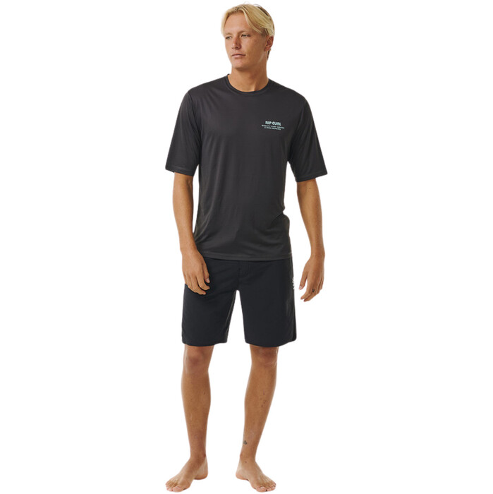 2024 Rip Curl Mens Ding Repairs Surflite UPF Rash Tee 14WMRV - Washed Black